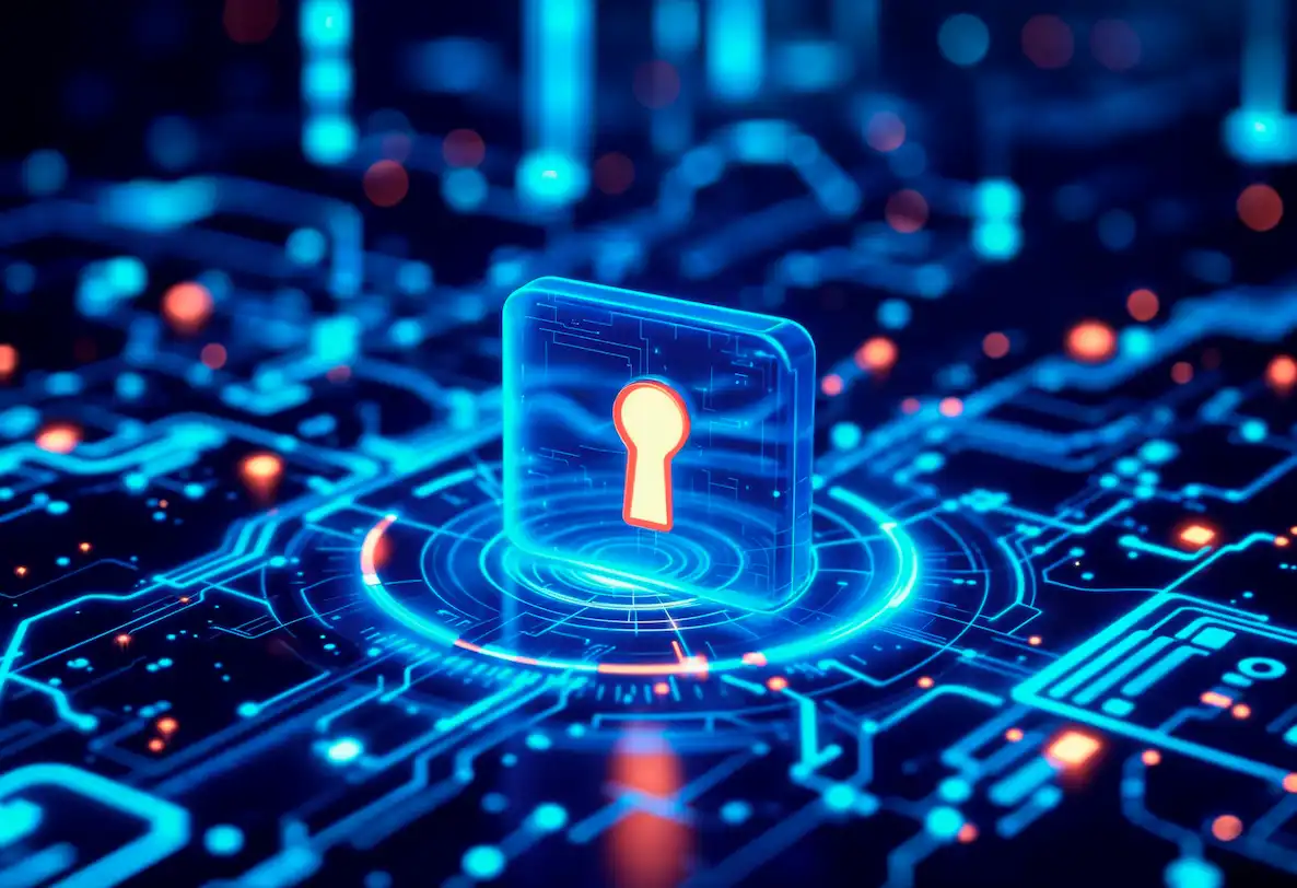 Visualisation de l'écosystème de confiance numérique montrant les nœuds interconnectés de la blockchain et les transactions sécurisées.