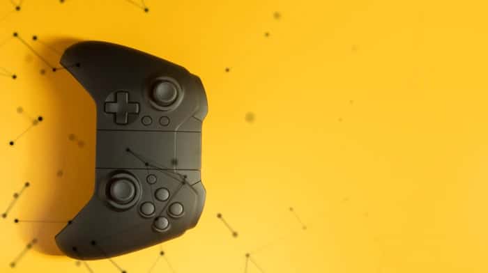Blockchain gaming platform architecture showing interconnected game clients, smart contracts, and NFT marketplace