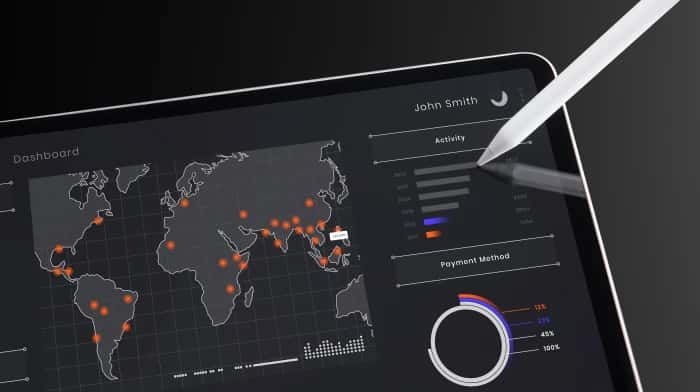 Modern delivery logistics system showing real-time tracking dashboard with route optimization