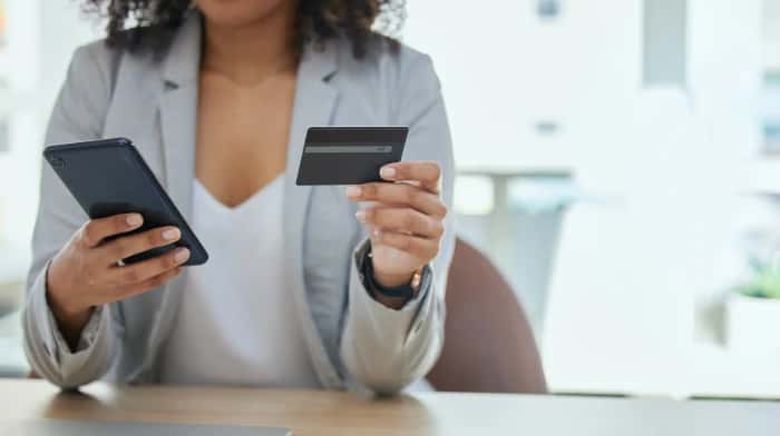 Modern mobile banking interface showing clean navigation, personalized dashboard, and secure payment features