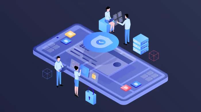 Интерфейс мобильной платформы для совместной работы, отображающий обмен сообщениями в режиме реального времени, координацию событий и элементы геймификации