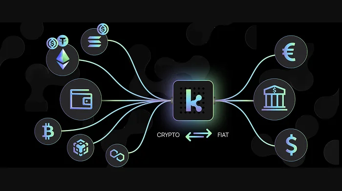 Blockchain interoperability visualization showing multiple connected blockchain networks exchanging data and assets