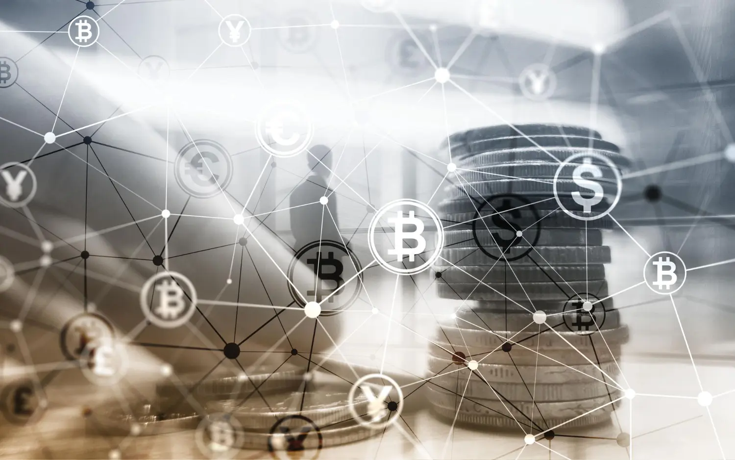 Blockchain revenue generation ecosystem showing DeFi protocols, NFT marketplaces, and tokenization platforms interconnected in a digital network