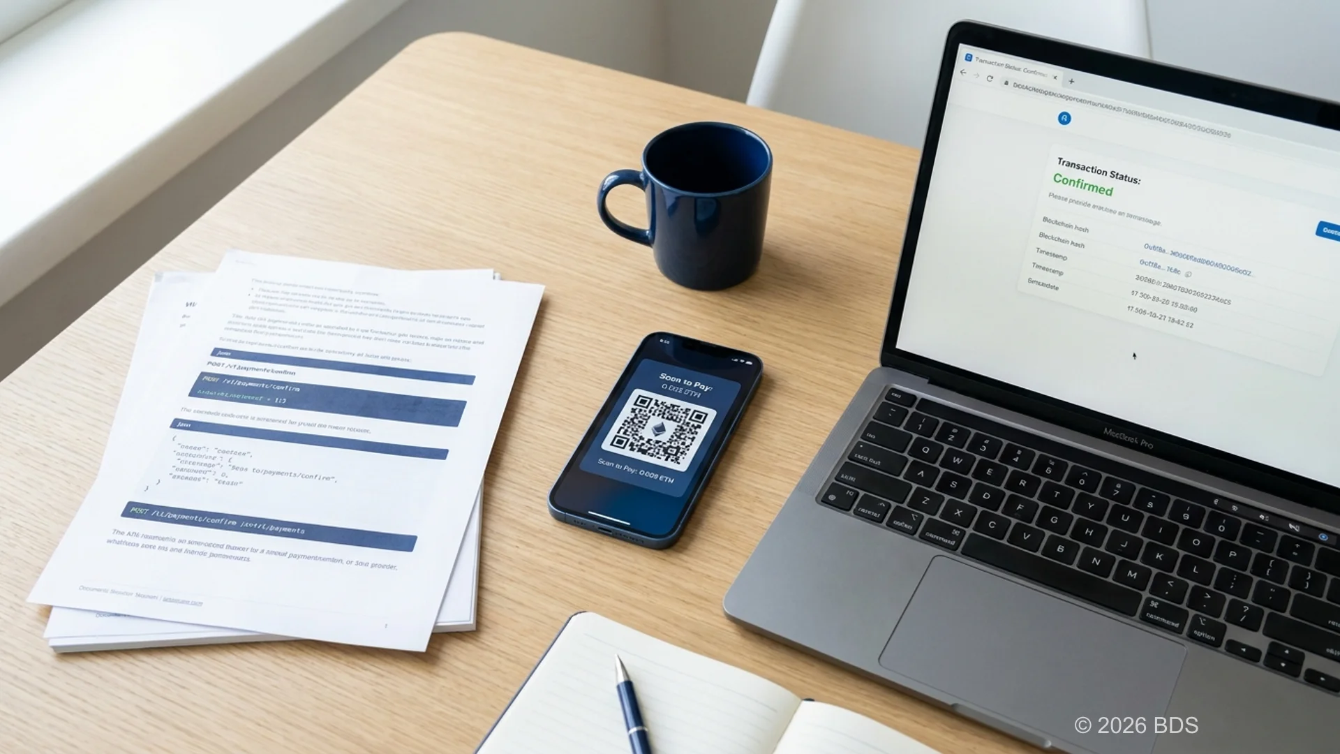 Flux de requête et réponse de la Crypto Payment Gateway API via les endpoints REST