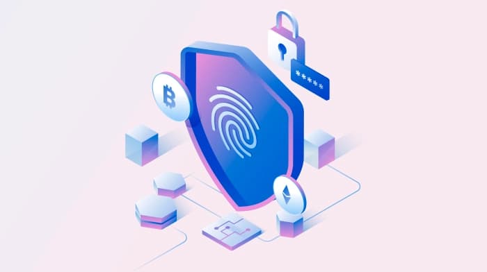 Ecosistema de confianza digital que muestra nodos de cadena de bloques interconectados y transacciones seguras