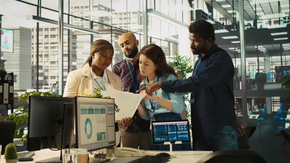 Enterprise blockchain network architecture showing secure data flow between business systems