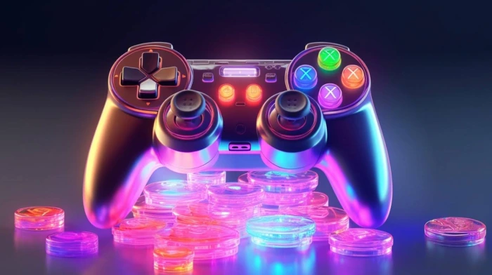Ecosistema de juegos «play-to-earn» que muestra la integración de blockchain, los activos digitales y las recompensas para los jugadores