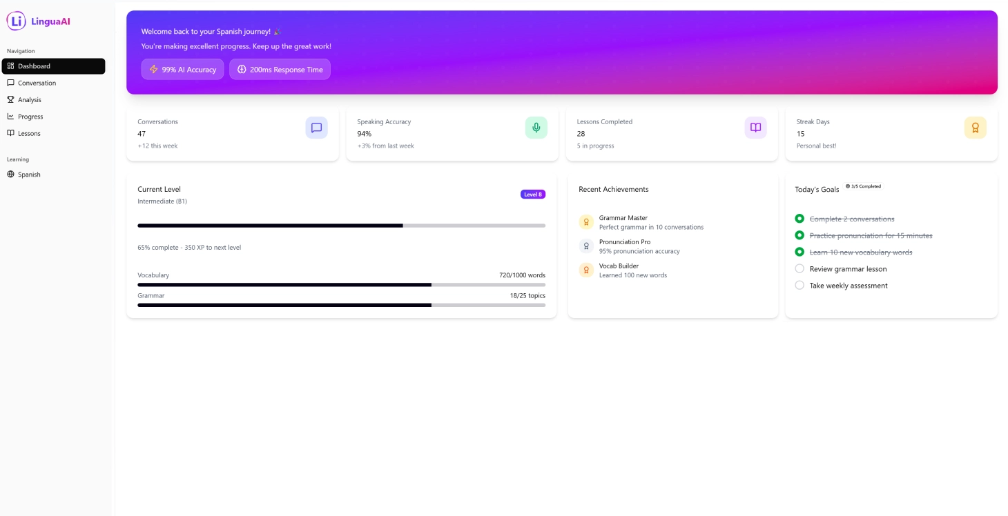 Plataforma de aprendizaje de idiomas con IA - Image 1